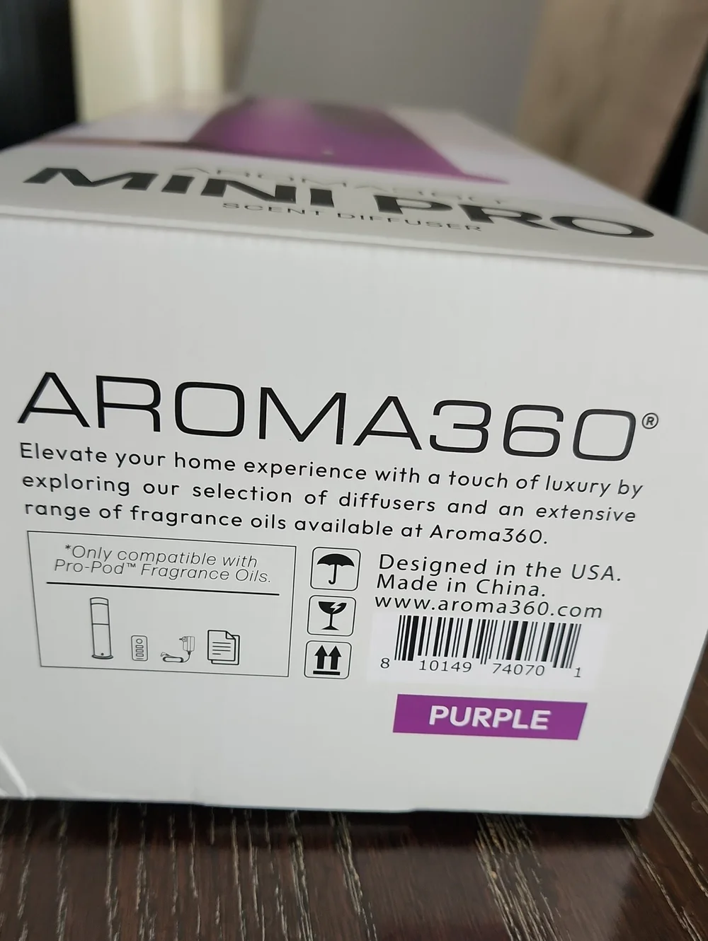 NIB Aroma360 Mini Pro Scent Diffuser - Purple